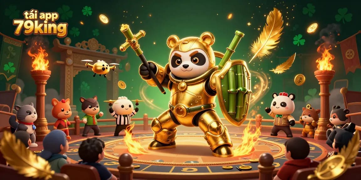 Experience the excitement of tải app 79king with this vivid 3D casino illustration featuring energetic characters.
