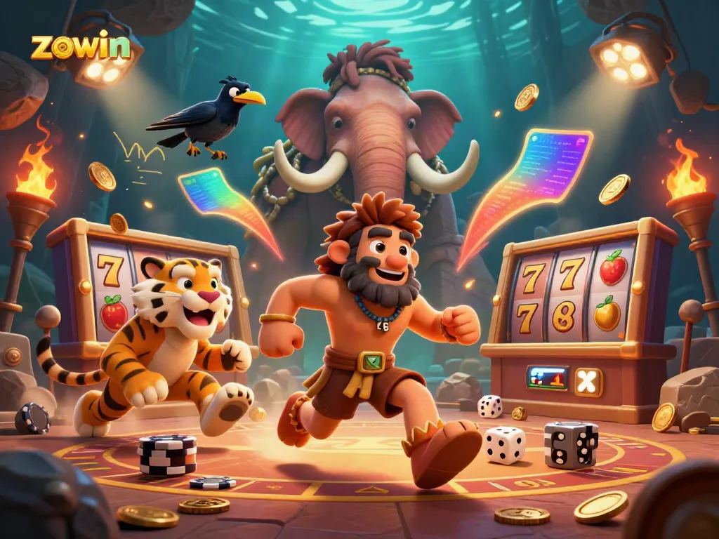 Experience the exhilaration of Zowin's prehistoric casino adventure with our vibrant 3D illustration.