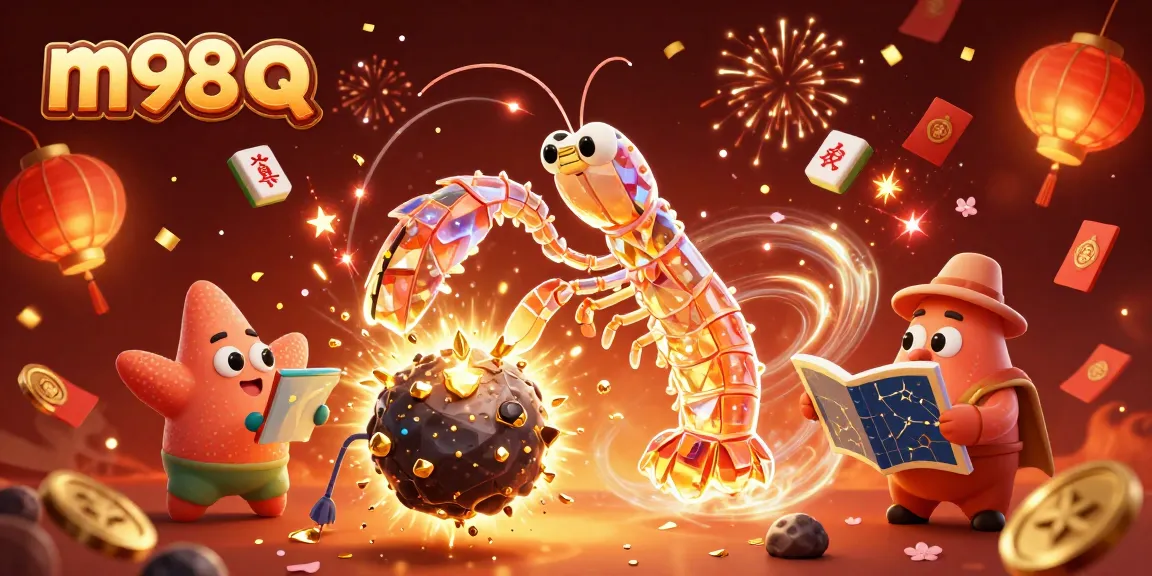Experience the thrill of m98 q with a galactic mantis shrimp in crystalline armor battling for riches.