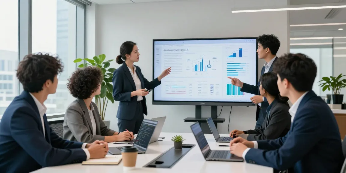Team collaborating in modern office showcasing AI for business tools and strategies.