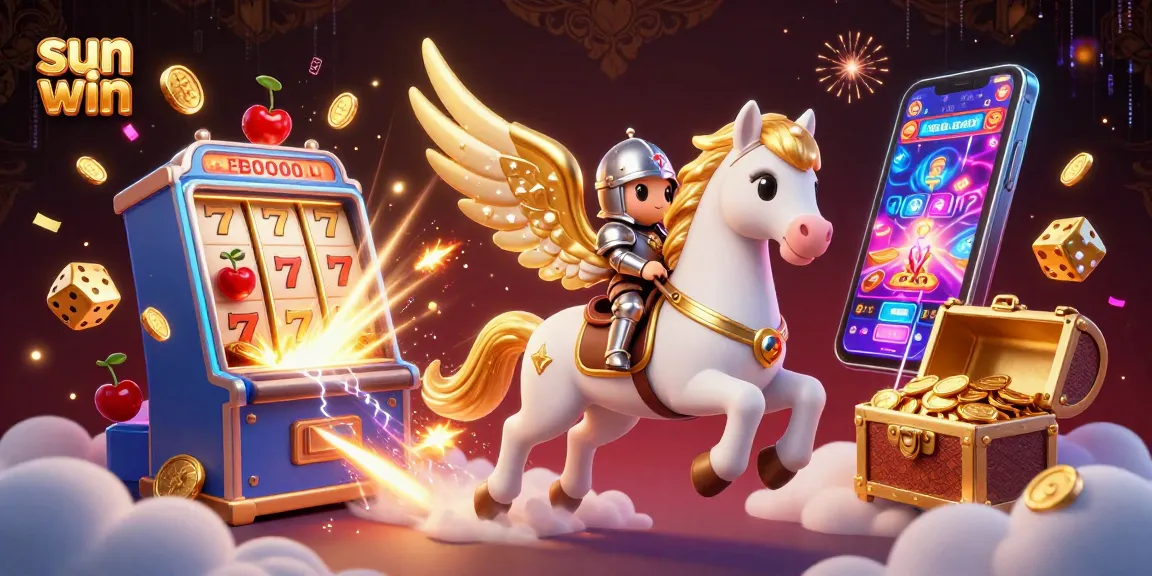 Experience the excitement of sun win with a vibrant 3D casino scene featuring jackpot thrills and colorful games.
