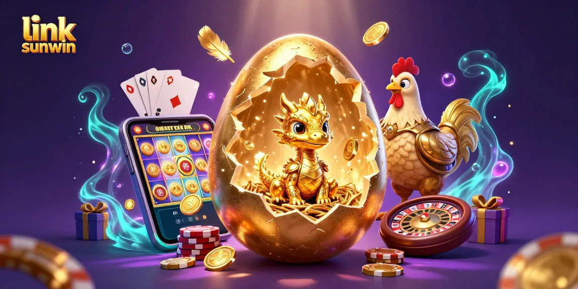 Engage with the dynamic link sunwin scene featuring a golden dragon on poker chips amidst casino elements.